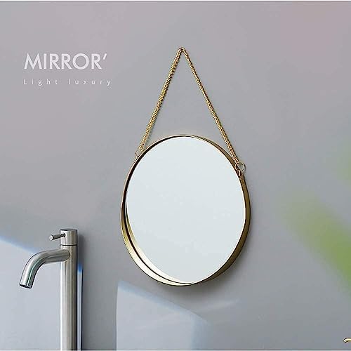 Bleslin 30cm Round Bathroom Vanity Mirror with Wrought Iron Frame