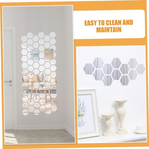 ERINGOGO Wall Mirror with 24pcs Hexagonal Acrylic Stickers