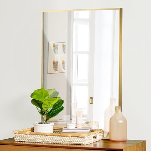 FARMER Gold 16x20 Inch Bathroom Mirror with Frame