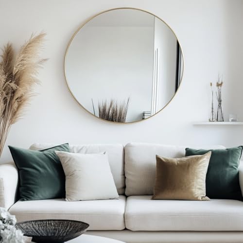 20 Inch Gold Round Shatterproof Mirror