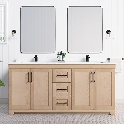 GRACTO 30x40 Matte Black Bathroom Mirror with Metal Frame