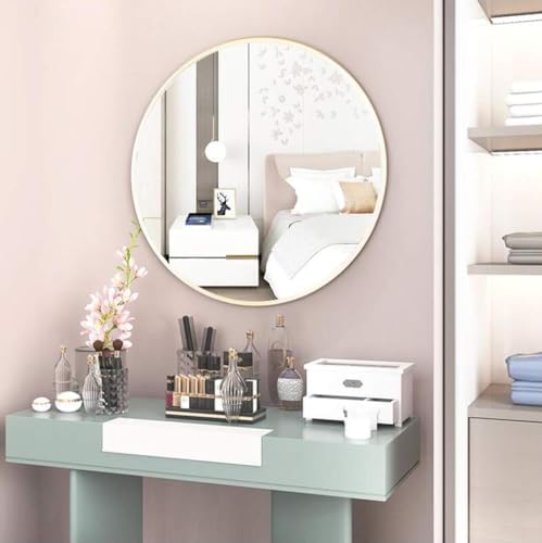 JLVAWIN GoldBlack 20 Inch Round Metal Frame Mirror
