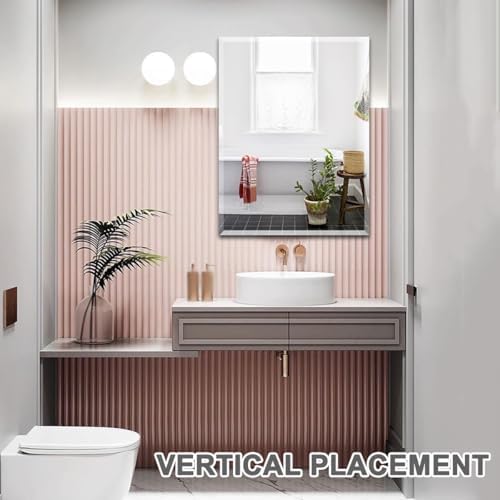 LTSRLL Frameless Wall Mirror 40x60cm Clear and Sharp