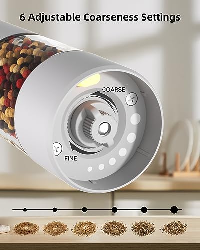 WONMAKE Salt and Pepper Grinder with Cleaning Brush