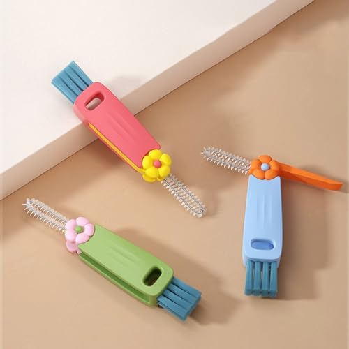 3PCS 3 in 1 Cup Lid Cleaning Brush Set Pink 1