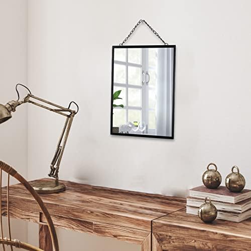 EMAISON Black Hanging Mirror 12x16 Inch Rustic Wall Decor
