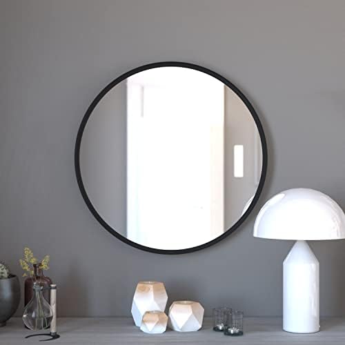 Merrick Lane Monaco Round Accent Mirror - 30 Black Frame