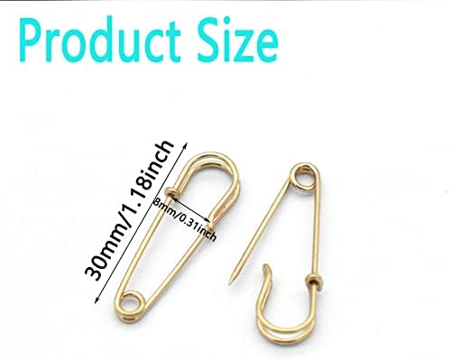 30mm Gold Safety Pin Brooch Bulk for Crafts and Decorations