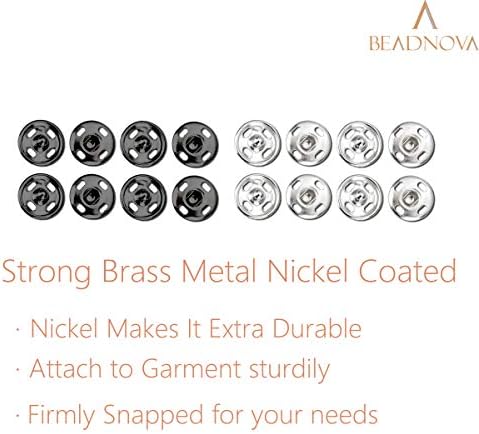 BEADNOVA Snaps Buttons 100 Sets 2 Colors 1