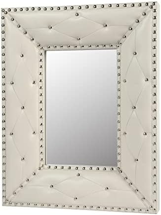 Dyncan Decorative Wall Mirror with Rivet Design 21x26 Inches
