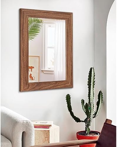 Rustic Wooden Framed Rectangle Mirror 26x18