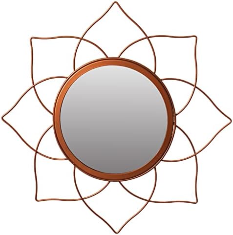 Uniquewise Pack of 2 Flower Shape Rose Gold Mirror