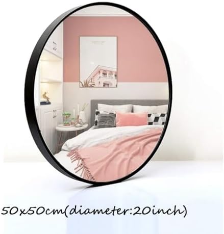 JLVAWIN 20inch GoldBlack Round Metal Frame Mirror