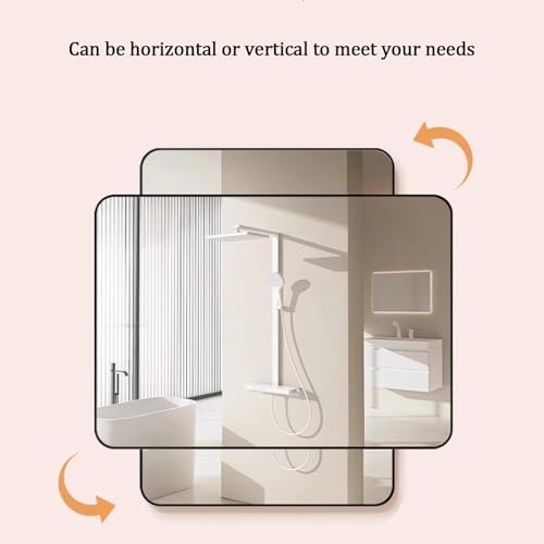 Simple HD White Bathroom Mirror with Aluminum Frame