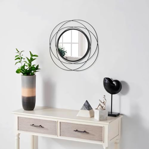 Black Small Round Wall Mirror 12 x 12 1