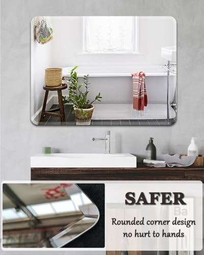 Frameless Bathroom Mirror with Bevelled Edges and Anti-Explosion Safety