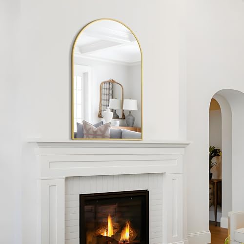 PUZONJIG 20x30 Arched Gold Bathroom Mirror