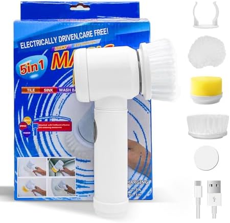 BTRICL Electric Cleaning Scrubber with 3 Brush Heads 1