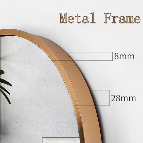 TZUFA Arched Bathroom Mirror with Metal Frame Black 40x60CM