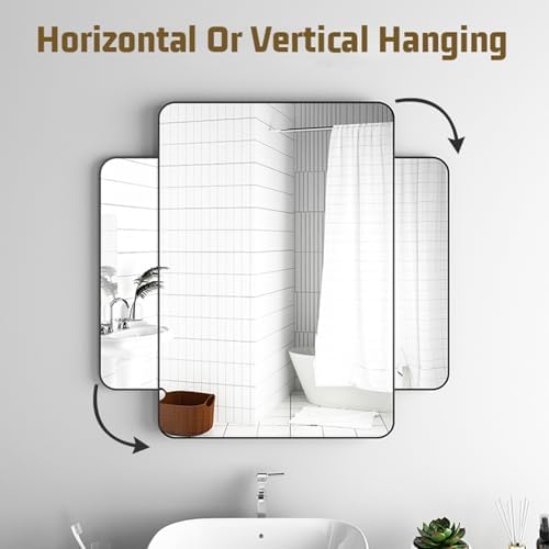 NOIRDA Gold Rectangular Framed Wall Mirror 30x40cm