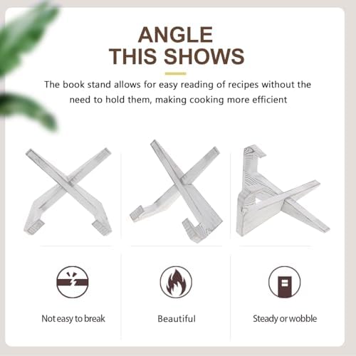Zerodeko Sturdy X-Shaped Wooden Book Stand for Cookbooks and Magazines