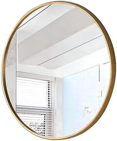 TZUFA 70 cm Round Bathroom Mirror with Gold Metal Frame