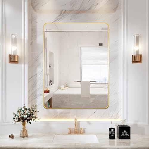 Gold Wall Mirror 30x40 Inch Bathroom Vanity Mirror