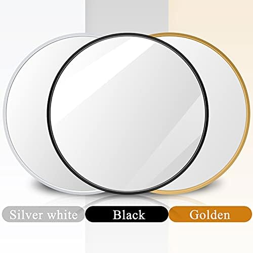 Chrome Wall-Mounted Round Vanity Mirror with Large Metal Frame 1