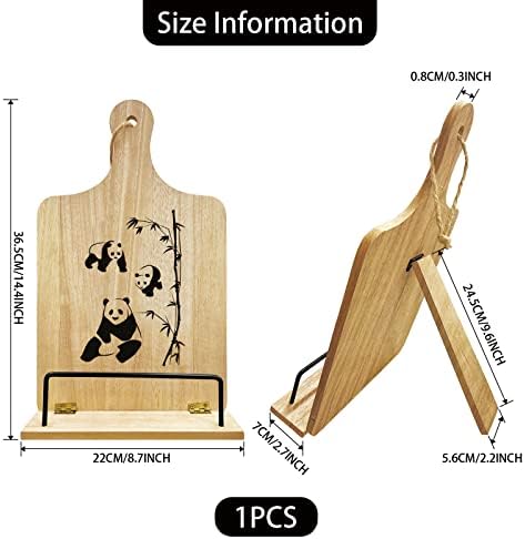 PLIGREAT Panda Cookbook Stand - Adjustable and Space-Saving