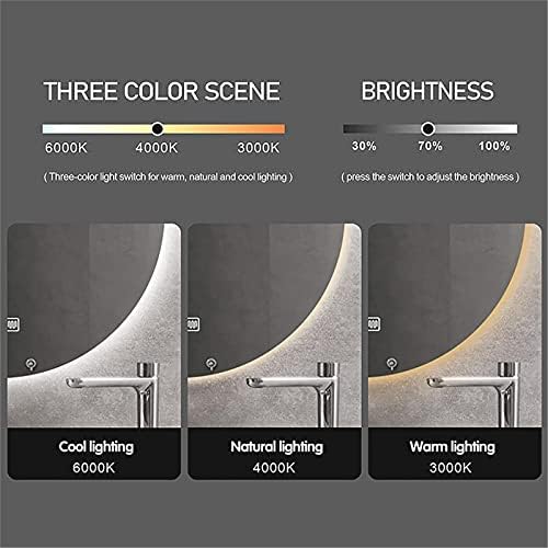 20 Inch LED Round Bathroom Mirror with Touch Switch