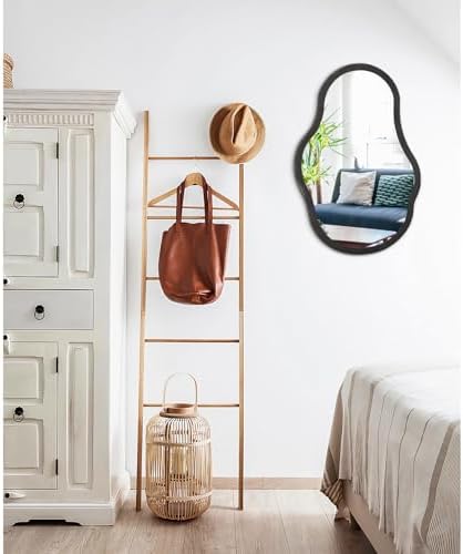 Lzuso Irregular Wooden Framed Wavy Mirror 24x16