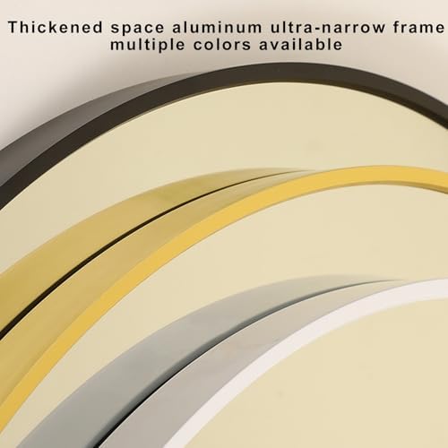 ZPRYZHD Shatterproof Round Bathroom Mirror with Metal Frame 40cm158in Black