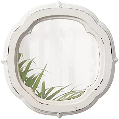 Sintosin Rustic Wooden Round Bathroom Mirror