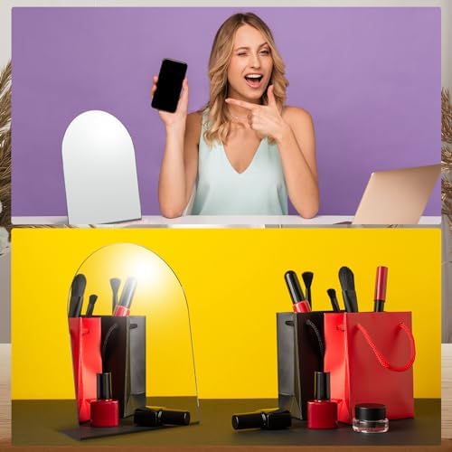 2 Pcs Freestanding Acrylic Desk Mirror 7x9 Inch
