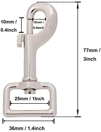BIKICOCO Swivel Bolt Snap Silver Pack of 10 1