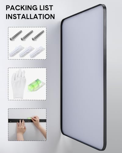 IDEALHOUSE HD Eco-Friendly Bathroom Mirror 24x36 Inch