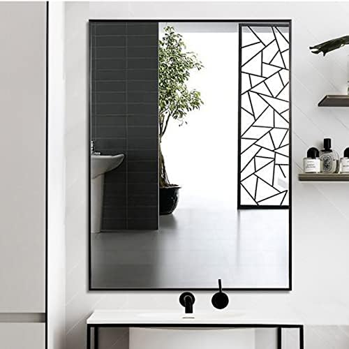 Black 30x40 Inch Bathroom Mirror with Aluminum Frame