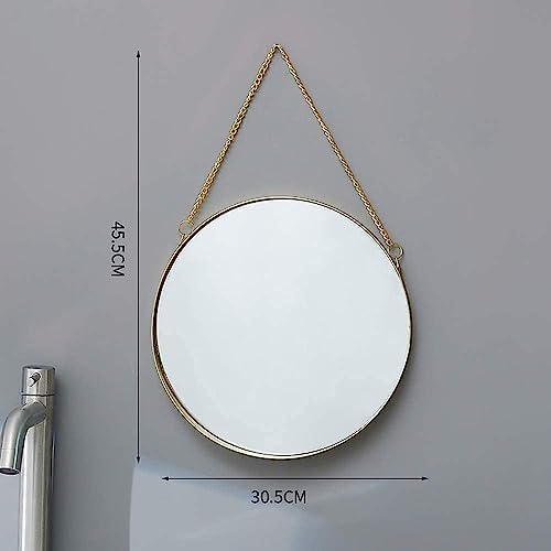 Bleslin 30cm Round Bathroom Vanity Mirror with Wrought Iron Frame