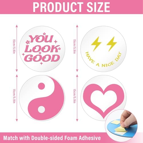 DARENYI 4Pcs 6 Inch Round Mirror Decor