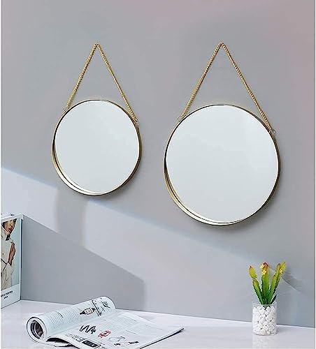 Bleslin 30cm Round Bathroom Vanity Mirror with Wrought Iron Frame