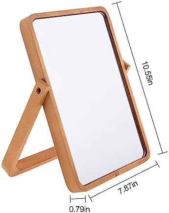 Mokoze Wood Vanity Mirror for Desk or Wall - 1055x787x079 Inches