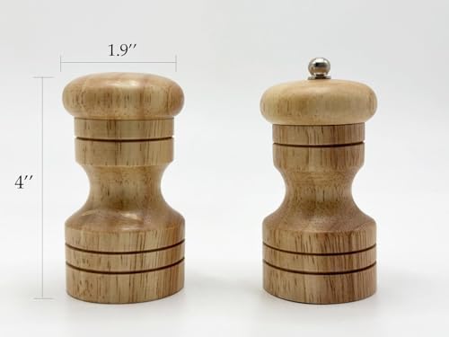 BigdataBetterLife Salt Pepper Grinder Set - Bamboo Stainless Steel