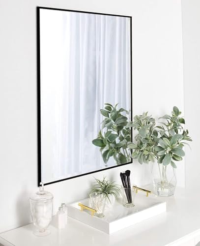 LuxyDecor Wall Mirror 40x24 Thin Black