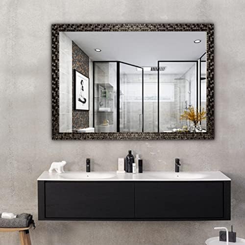 H A 40x24 Wall Mounted Mirror with Wooden Frame