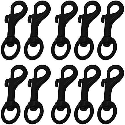 10pcs Swivel Bolt Snap Clasps for Webbing and Straps Black