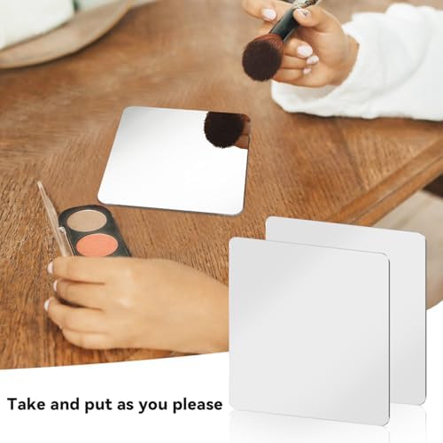 yuntop 2 Pack Self Adhesive Acrylic Wall Mirror 6x6 Inch Shatterproof