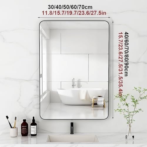 NOIRDA Gold Rectangular Framed Wall Mirror 30x40cm