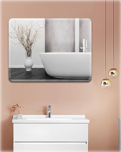 Frameless Bathroom Mirror with Bevelled Edges and Anti-Explosion Safety