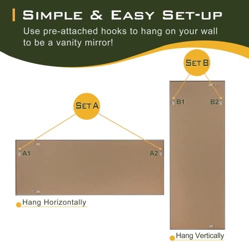 NicBex Full Length Door Mirror 51x16 Black