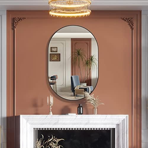 CASSILANDO Oval Mirror 20x30 Black Metal Frame
